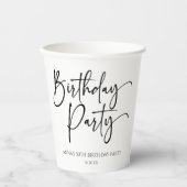 Elegant Modern Minimalistisch Verjaardagsfeest Papieren Bekers (Voorkant)