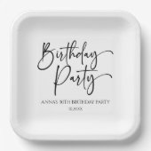 Elegant Modern Minimalistisch Verjaardagsfeest Papieren Bordje (Voorkant)