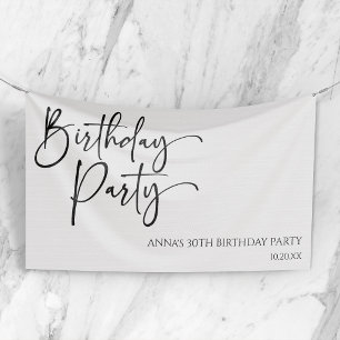 Elegant Modern Minimalistisch Verjaardagsfeest Spandoek