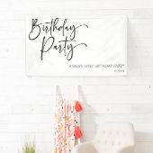 Elegant Modern Minimalistisch Verjaardagsfeest Spandoek (Insitu)