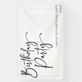 Elegant Modern Minimalistisch Verjaardagsfeest Spandoek (Verticaal)