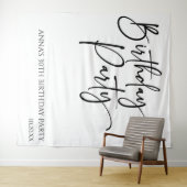 Elegant Modern Minimalistisch Verjaardagsfeest Wandkleed (In Situ (horizontaal))