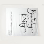 Elegant Modern Minimalistisch Verjaardagsfeest Wandkleed (Voorkant (horizontaal))