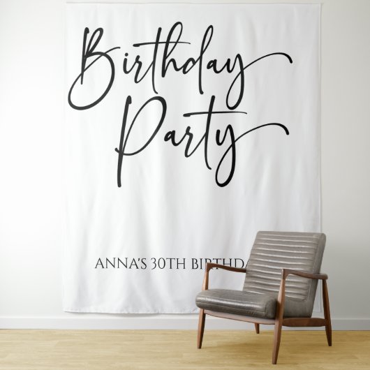Elegant Modern Minimalistisch Verjaardagsfeest Wandkleed (In situ)