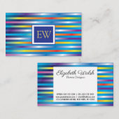 Elegant modern minimalistisch verloop lijnenontwer visitekaartje (Voorkant / Achterkant)