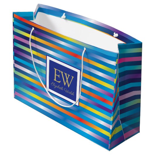 Elegant modern minimalistisch verlooplijnontwerp groot cadeauzakje (Achterkant Gekanteld)