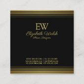 Elegant modern minimalistisch vervaagd goud lijnen vierkante visitekaartje (Achterkant)