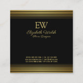 Elegant modern minimalistisch vervaagd goud lijnen vierkante visitekaartje (Achterkant)