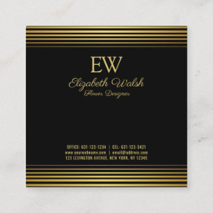 Elegant modern minimalistisch vervaagd goud lijnen vierkante visitekaartje