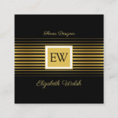 Elegant modern minimalistisch vervaagd goud lijnen vierkante visitekaartje (Voorkant)