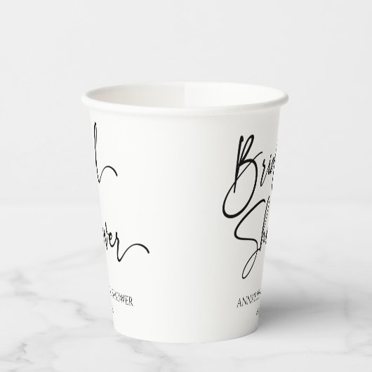 Elegant modern minimalistisch Vrijgezellenfeest Papieren Bekers (Links)