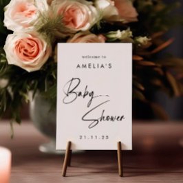 Elegant modern minimalistisch welkom Baby shower Poster