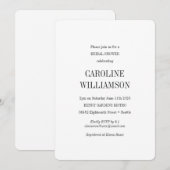 Elegant Modern Minimalistisch White Chic-Vrijgezel Kaart (Voorkant / Achterkant)