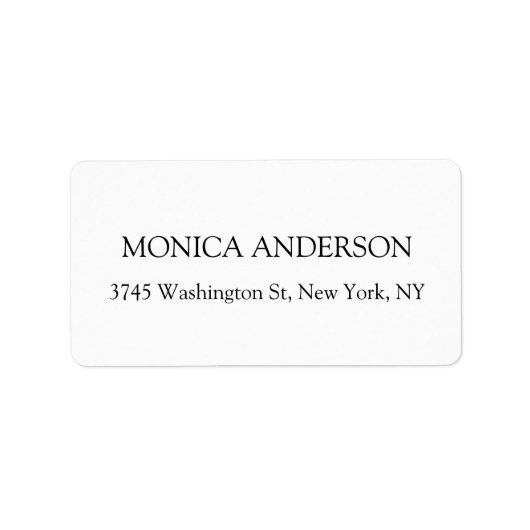 Elegant modern minimalistisch wit etiket (Voorkant)