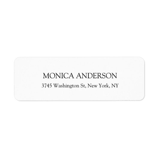 Elegant modern minimalistisch wit etiket (Voorkant)