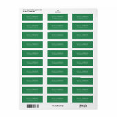 Elegant modern minimalistisch Zee Groen Etiket (Full Sheet)