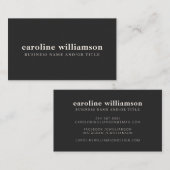 Elegant modern minimalistisch zwart en wit, aangep visitekaartje (Voorkant / Achterkant)