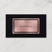 Elegant modern minimalistisch zwart Roos Visitekaartje (Voorkant)