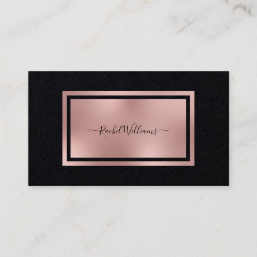 Elegant modern minimalistisch zwart Roos Visitekaartje (Voorkant)