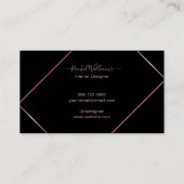 Elegant modern minimalistisch zwart Roos Visitekaartje (Achterkant)