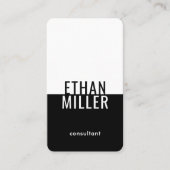 Elegant modern minimalistisch zwart-wit en wit ver visitekaartje (Voorkant)