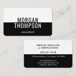 Elegant modern, minimalistisch zwart wit visitekaartje