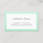 Elegant modern mint green glitter event planner visitekaartje (Achterkant)
