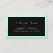 Elegant modern mint green glitter event planner visitekaartje (Achterkant)