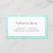 Elegant modern mint green glitter event planner visitekaartje (Achterkant)