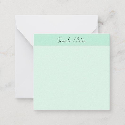 Elegant modern Mint Green Sjabloon Hand Script (Voorkant)