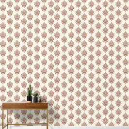 Elegant Modern Mocha Bruin Ivoor Damask Behang