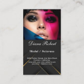 Elegant modern model en acteur 2 foto's QR-code Visitekaartje (Achterkant)