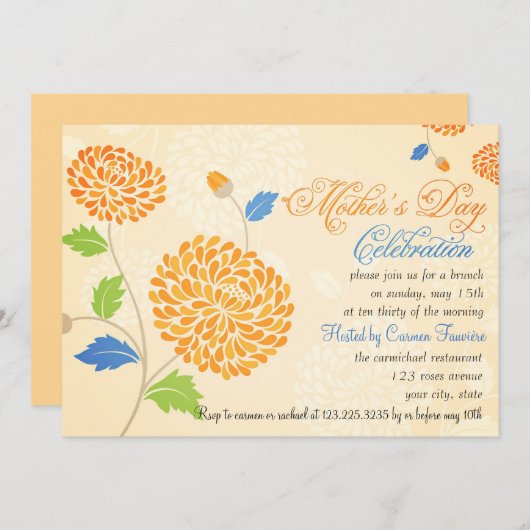 Elegant Modern Moederdag Celebration Brunch Kaart (Voorkant / Achterkant)