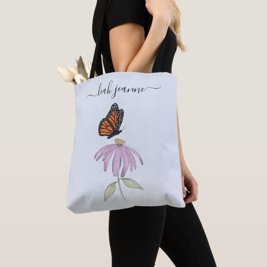 Elegant modern Monarch Butterflies Floral Tote Bag (Dichtbij)