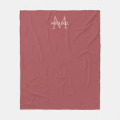 Elegant modern monogram aangepast Roos Sjabloon st Fleece Deken (Voorkant)