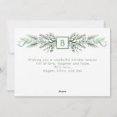 Elegant Modern Monogram Aangepaste Kerst 3 Foto Feestdagenkaart (Achterkant)