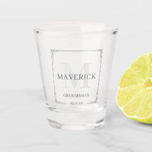 Elegant Modern Monogram Beste Man Groomsmen Gifts Shot Glas