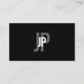 Elegant Modern Monogram Black White Minimalist Visitekaartje (Voorkant)