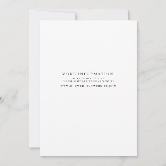 Elegant Modern Monogram Black White Wedding Kaart (Achterkant)