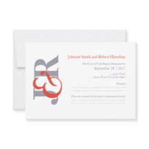 Elegant Modern Monogram Bruiloft RSVP