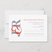 Elegant Modern Monogram Bruiloft RSVP Kaartje (Voorkant)