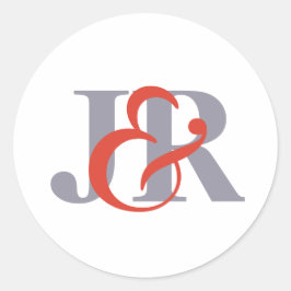 Elegant Modern Monogram Bruiloft Sticker
