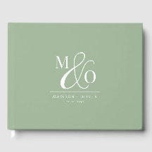 Elegant Modern Monogram Bruiloft Wijze Groen
