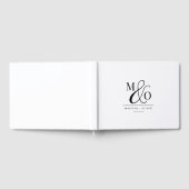 Elegant Modern Monogram Bruiloft Wit Gastenboek (Volledig)