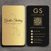 Elegant Modern Monogram Business Branding QR-code Visitekaartje