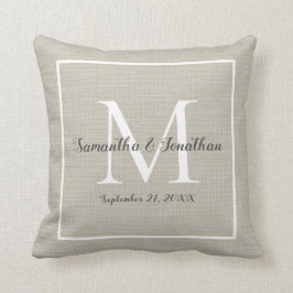 Elegant Modern Monogram Chic Wedding Keepslag Kussen