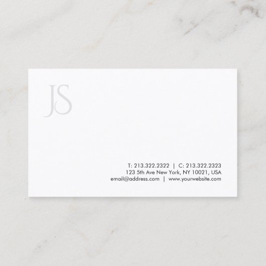Elegant Modern Monogram Eenvoudig Ontwerp Sjabloon Visitekaartje (Achterkant)