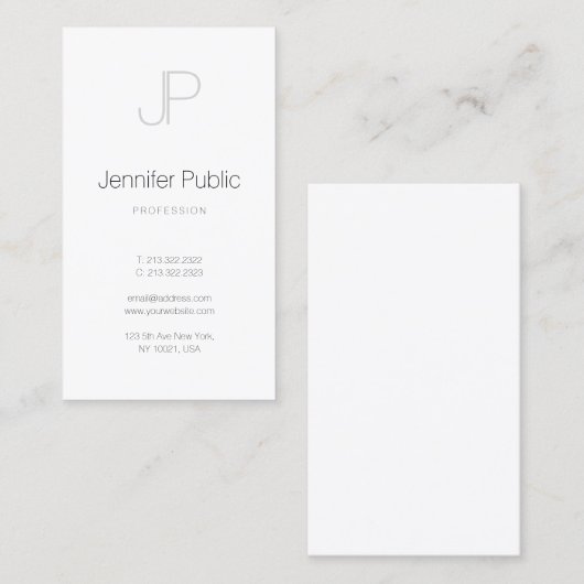 Elegant modern monogram Eenvoudig professioneel on Visitekaartje (Voorkant / Achterkant)