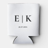 Elegant Modern Monogram Eenvoudige Bruiloft Blikjeskoeler (Voorkant)