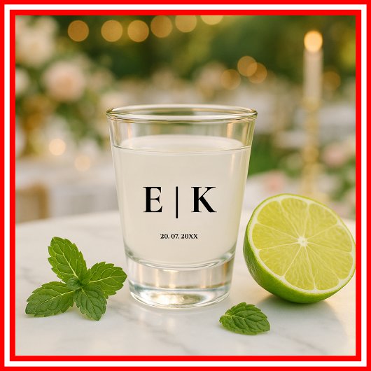 Elegant Modern Monogram Eenvoudige Minimalistische Shot Glas
